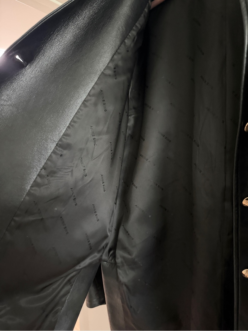 Anine Bing LUCA JACKET Black Recycled Leather - Picture 7 of 8
